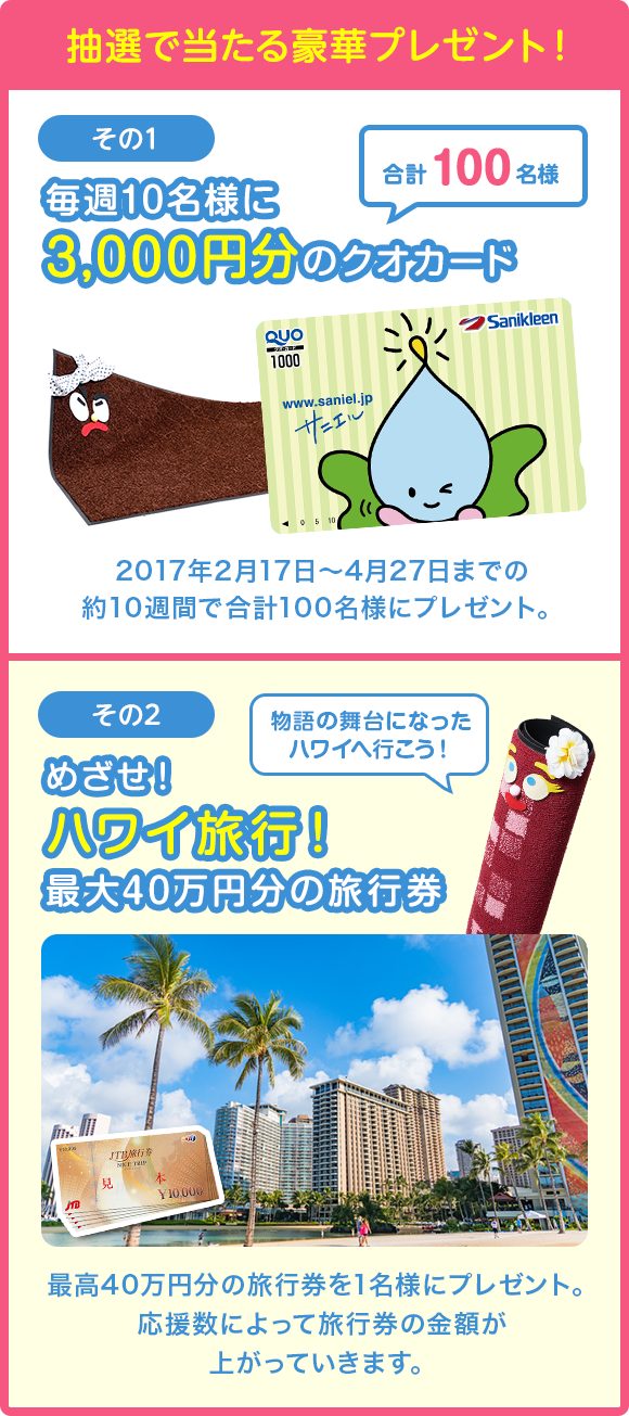 抽選で当たる豪華プレゼント！