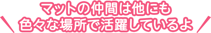 マットの仲間は他にも色々な場所で活躍しているよ