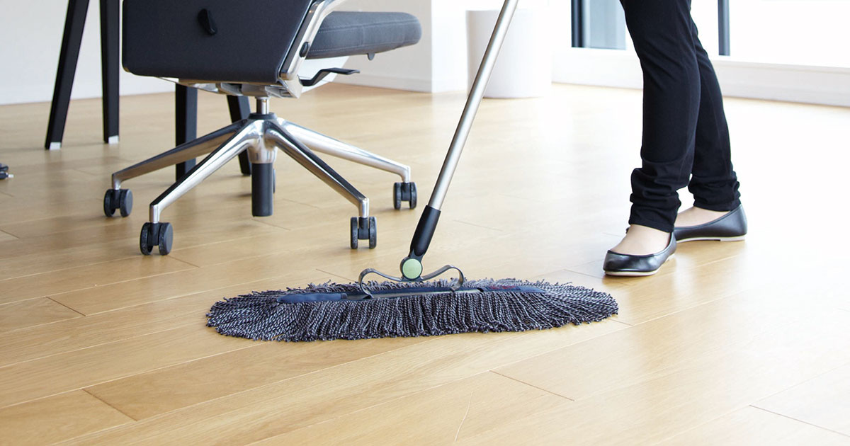 (まとめ) ハンディモップ/掃除用品 〔イエロー L〕 700mm 薬剤不使用 洗える 『MMフラワークリーン』 〔×5セット〕 まとめ〕 ハンディモップ 掃除用品 イエロー L 700mm 薬剤不使用