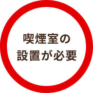 喫煙室の設置が必要のアイコン