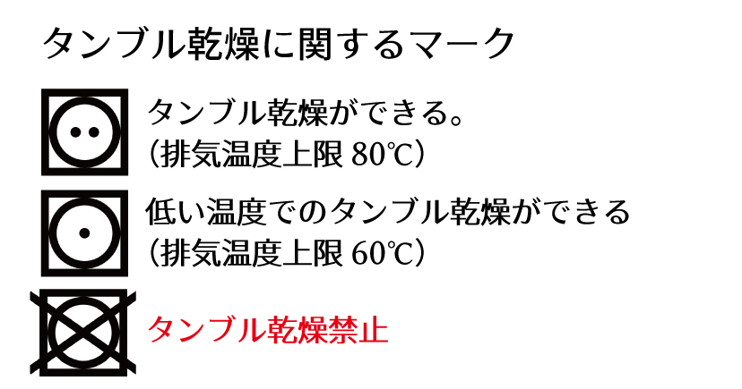 タンブル乾燥禁止マーク