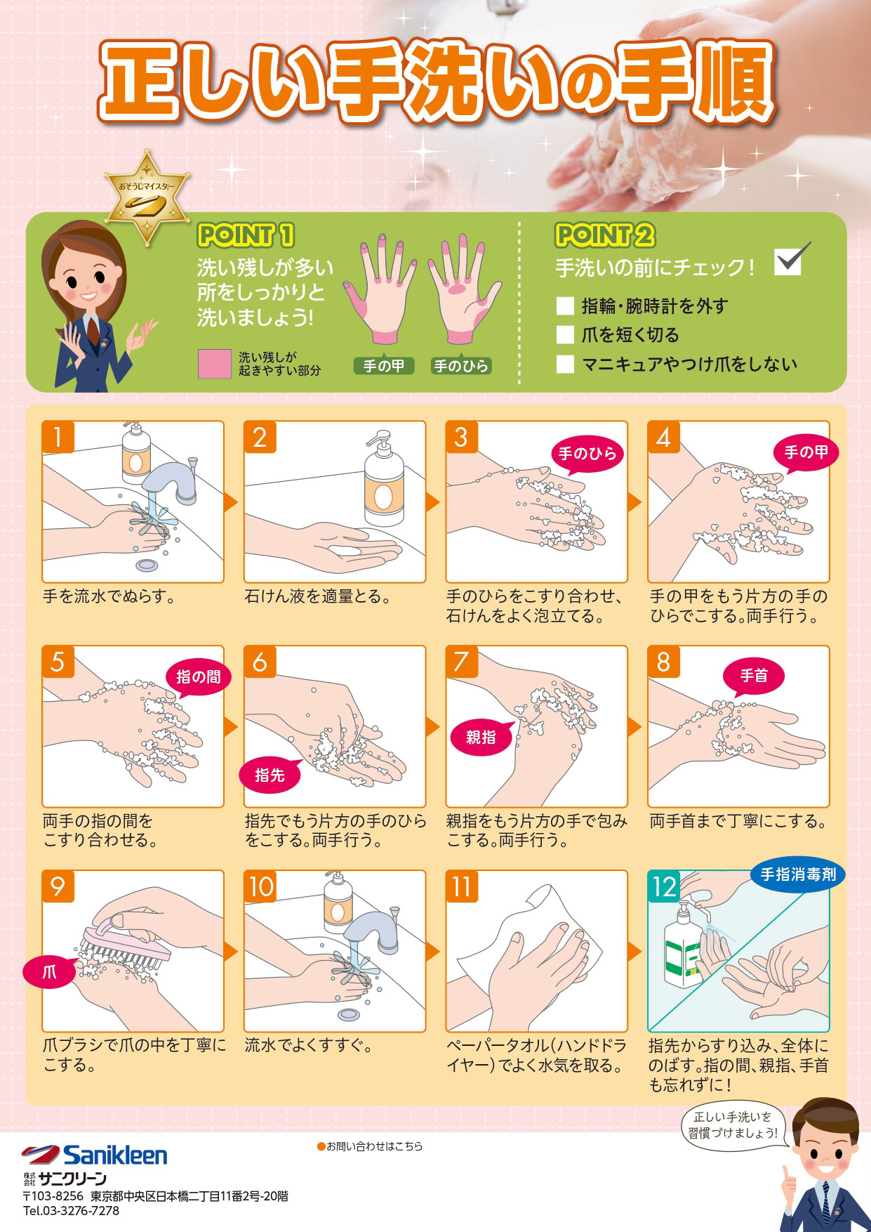 正しい手洗いの手順