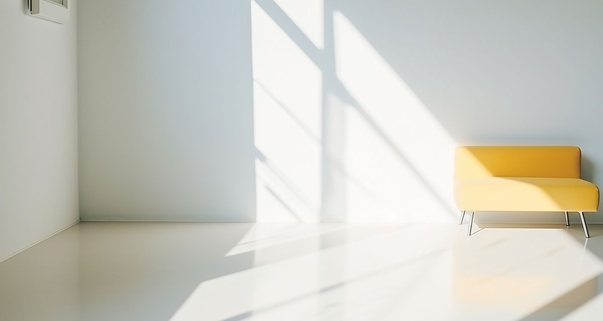 直射日光が当たっている部屋の写真