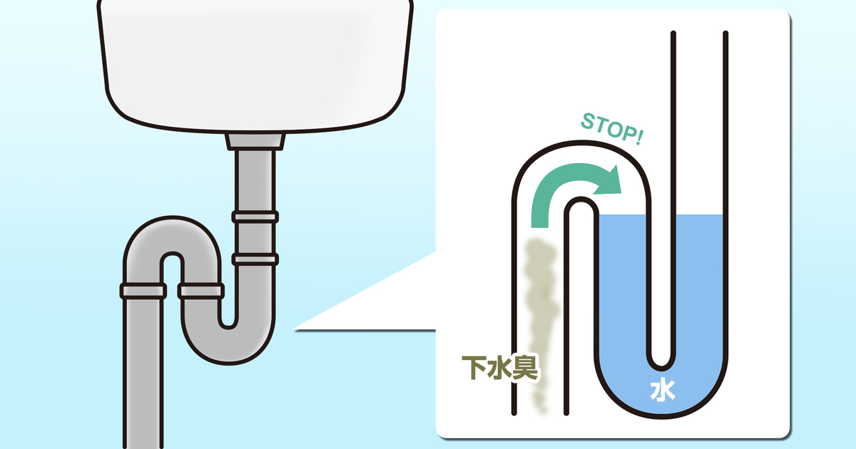 排水トラップの仕組みイラスト