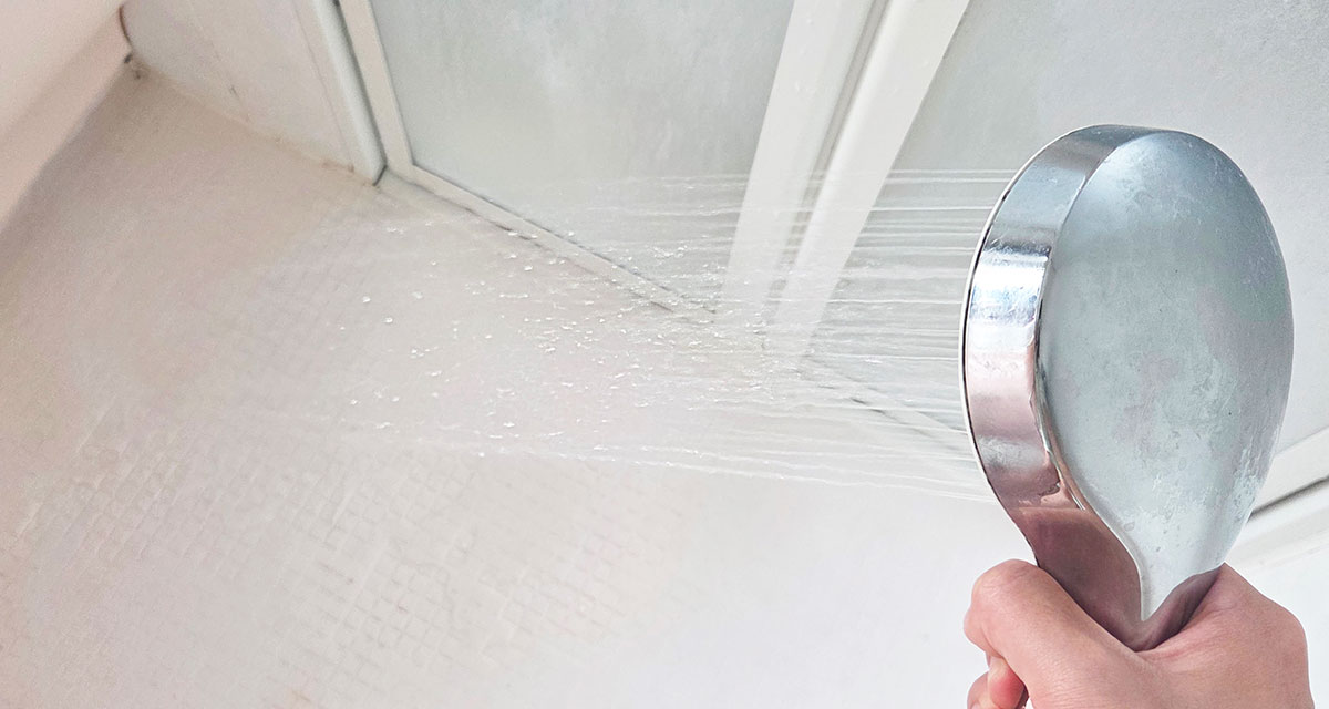 シャワーを全体にかけている写真