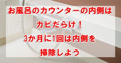 お風呂のカウンターの内側はカビだらけ!3か月に1回は内側を掃除しよう