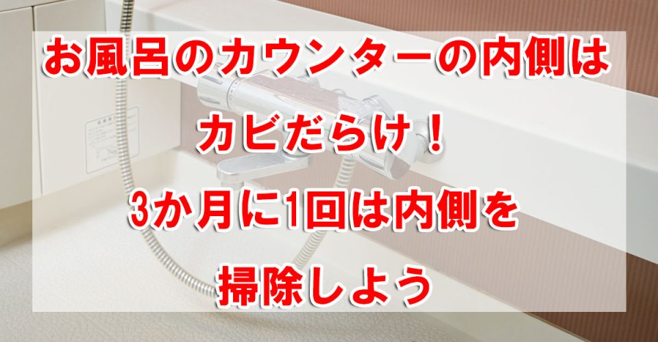 お風呂のカウンターの内側はカビだらけ!3か月に1回は内側を掃除しよう