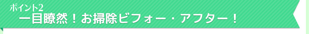 ポイント2　一目瞭然！お掃除ビフォー・アフター！