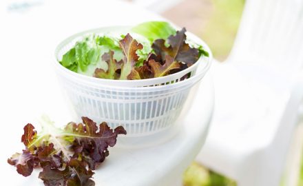 水切りボウルの中に入っている野菜の写真