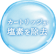 カートリッジが塩素を除去